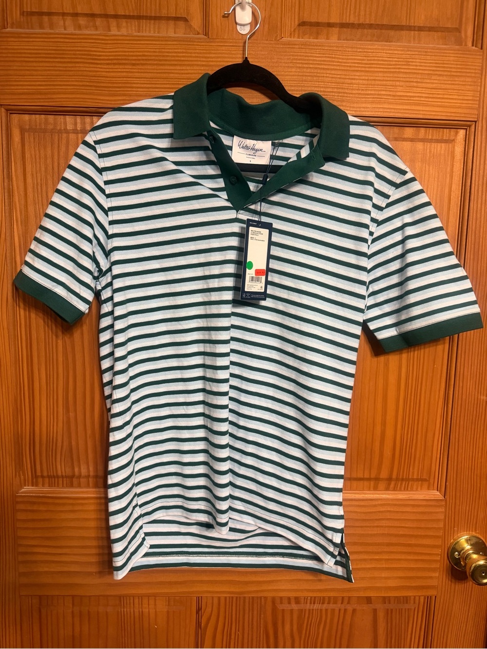 Walter Hagen Striped Polo with Green Accents Small